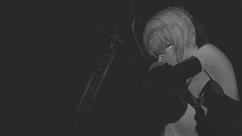 Wallpaper Anime Girls Boobs Illustration Night Fate Stay Night Saber Alter Red Gold