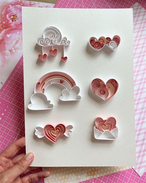 Love Quilling Icons Patterns To Make Cards Valentines Da Inspire Uplift Paper Quilling
