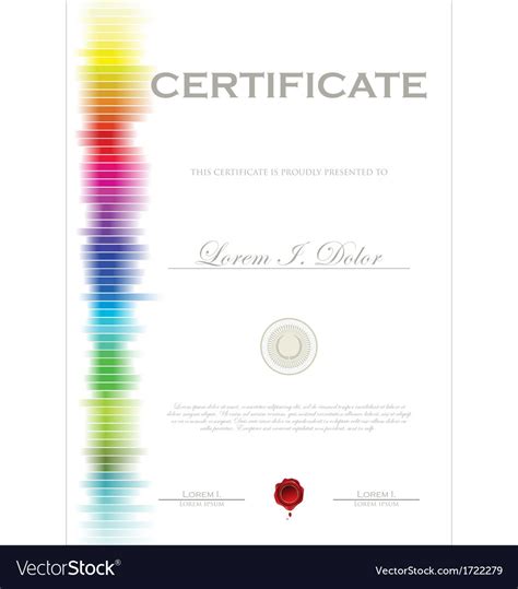 Colorful Modern Certificate Template Royalty Free Vector