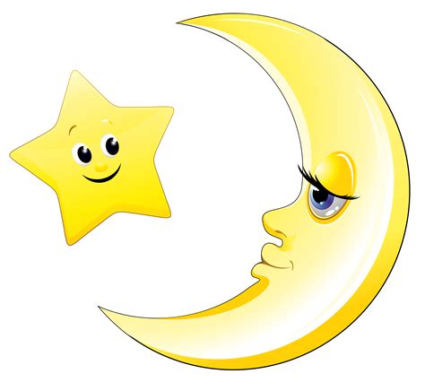 Transparent Cute Moon And Star Clipart Picture Star Clipart Cartoon