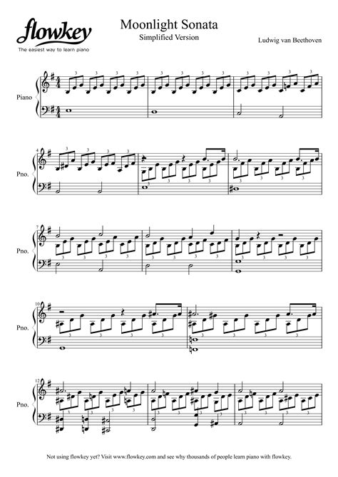 Ludwig Van Beethoven Moonlight Sonata Free Piano Sheet Music From