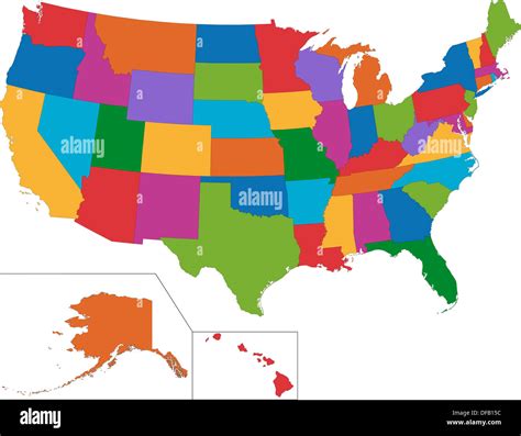 Colorful Usa Map Stock Photo Alamy