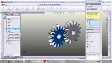 Gear Meshing Using Gearmate In Solidworks Youtube