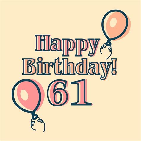premium vector happy 61st birthday typographic vector design for greeting cards birthday card