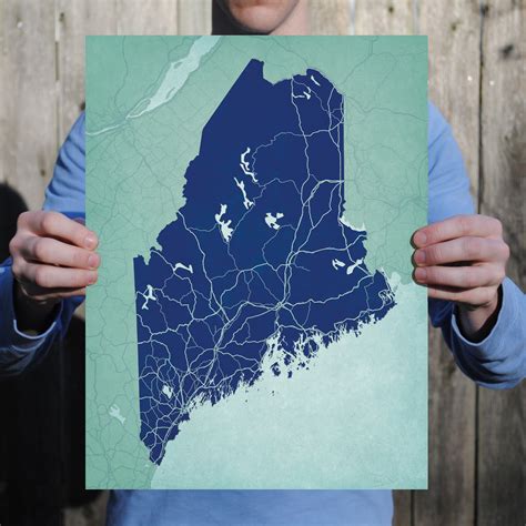 Maine Map Art By City Prints The Map Shop