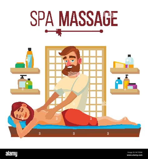Spa Massage Vector Relaxation Wellness Salon Isolated Flat Cartoon Character Illustration