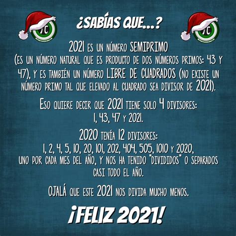 ¿sabías Que 2021 Es Un Número Semiprimo Y Libre De Cuadrados ¡feliz