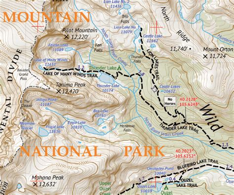 Rocky Mountain National Park Hiking Map Outdoor Trail Maps
