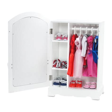 18 inch doll furniture doll clothes dresses armoire storage closet with 696859232909 ebay
