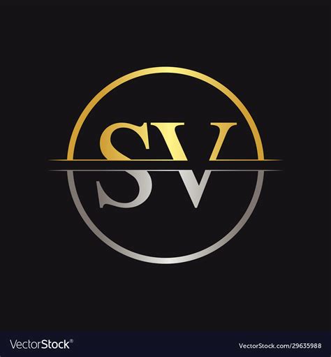 Initial Letter Sv Logo Design Template Sv Letter Vector Image