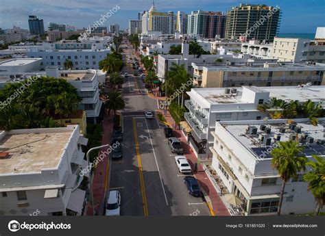 Aerial Miami Beach Collins Avenue Stock Photo By ©felixtm 161851020