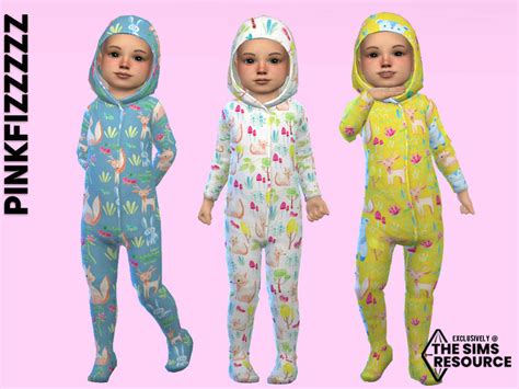 The Sims Resource Toddler Animal Sleepsuit