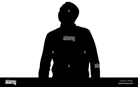 Silhouette Happy Young Man Looking Up While Walking Stock Photo Alamy