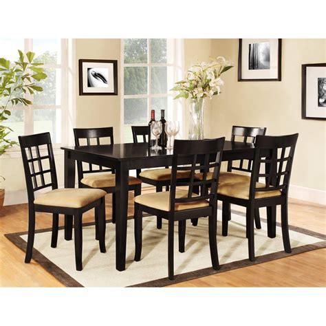 Homelegance Tibalt 7 Pc Rectangle Black Dining Table Set 60 In With