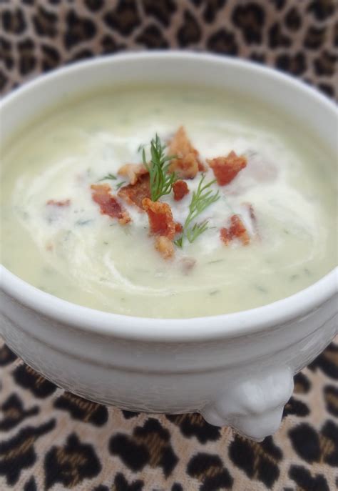 Scrumpdillyicious Potato And Leek Soup With Dill Bacon