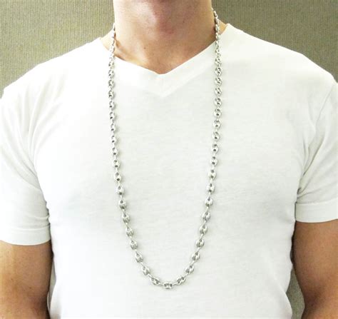 Buy 925 White Sterling Silver Gucci Link Chain 36 Inch 12mm Online At