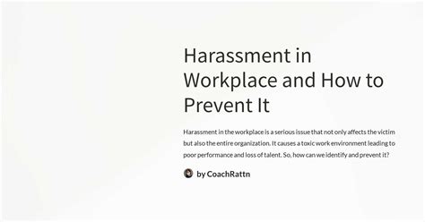 harassment in workplace and how to prevent it