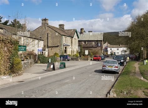 The Main Street In Malham Village Yorkshire Dales England Uk Stock