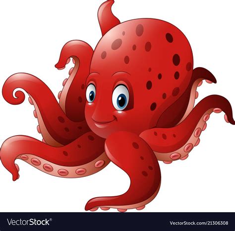 Cartoon Smiling Octopus Royalty Free Vector Image Cartoon Animals