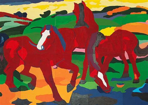 Rote Pferde Von Franz Marc Kunstdruck In Museumsqualität