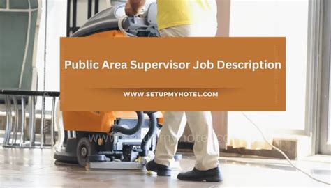 Public Area Supervisor Job Description Setupmyhotel