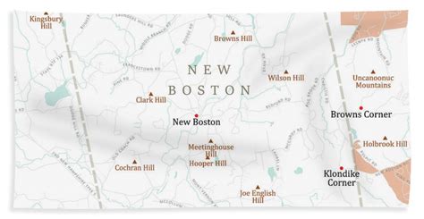 Nh Hillsborough New Boston Vector Road Map Beach Sheet By Frank
