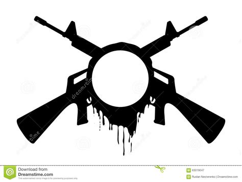 Melted Assault Rifles Stock Vector Illustration Of Forces