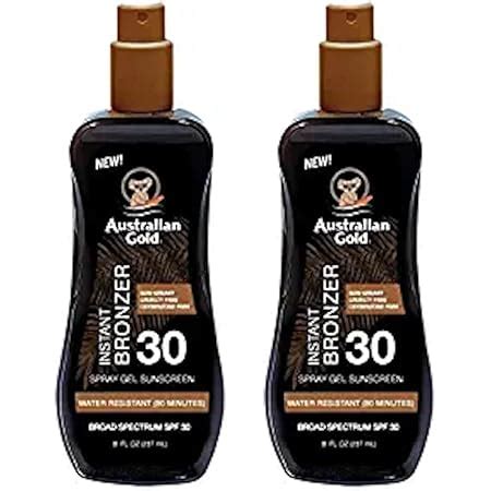 Amazon Australian Gold Spray Gel Sunscreen With Instant Bronzer