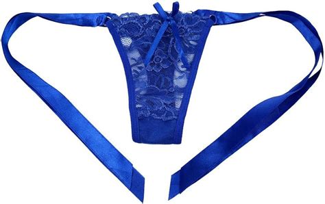 Women S Sexy Lace Thongs G String V String Panties Color Royal Blue At Amazon Women’s Clothing Store