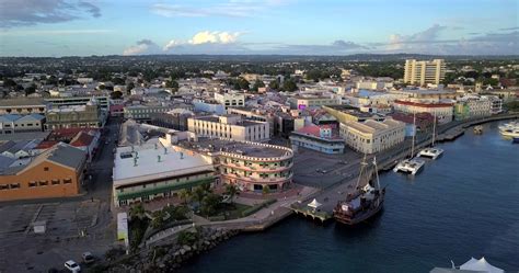 Aerial View Of Downtown Bridgetown Barbados 21836469 Stock Video At