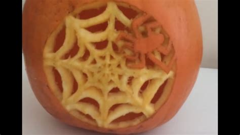 Pumpkin Carving Spiderweb Time Lapse Youtube