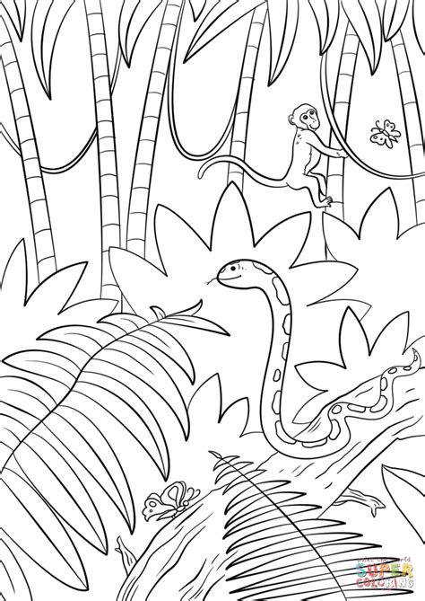 By best coloring pagesseptember 25th 2018. Jungle Scene coloring page | Free Printable Coloring Pages