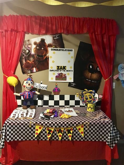 Fnaf Birthday Cake Table Boy Birthday Party Themes Bday Party Kids