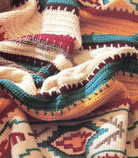 Crochet Blanket Pattern Indian Summer Afghan Instant Digital Etsy In