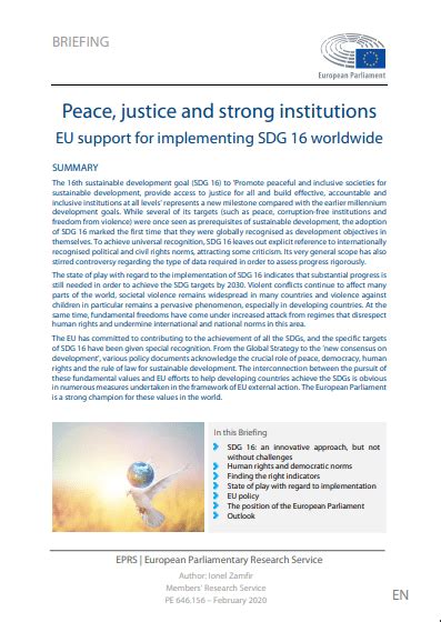 Peace Justice And Strong Institutions Eu Support For Implementing Sdg 16 Worldwide Cde