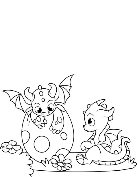 Friendly Chinese Dragons Coloring Pages
