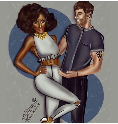 Pin By Ellie Orelien On Style Interracial Couples Cartoon Afro Art