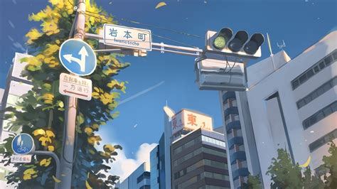 Download 1920x1080 Anime Landscape City Street