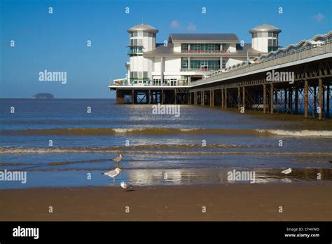 Weston Super Mare Seafront The Grand Pier And Steep Holm Island