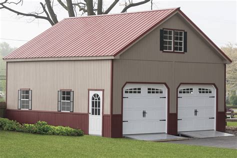 2 Story Double Wide Garage Wood Amish Backyard Structures