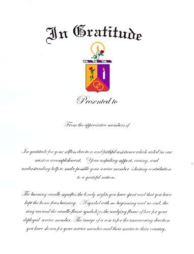 What are those topics that are important for af officer selection? In Gratitude Certificate | MilitaryWives.com Store