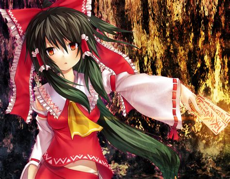 Hakurei Reimu Japanese Clothes Miko Ofuda Touhou