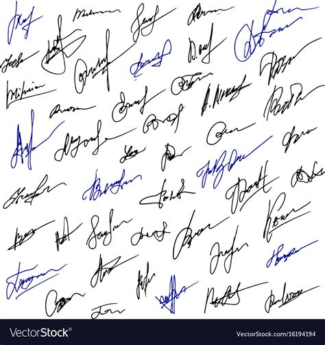 Signature Set Of Business Hand Drawn Royalty Free Vector