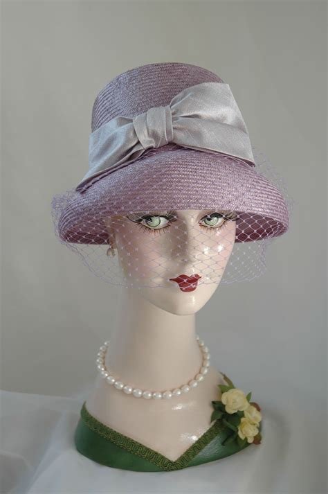Lavender Straw Hat Ladies Tea Hat Elegant Hat Etsy