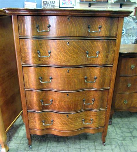 Tiger Oak Highboy Dresser