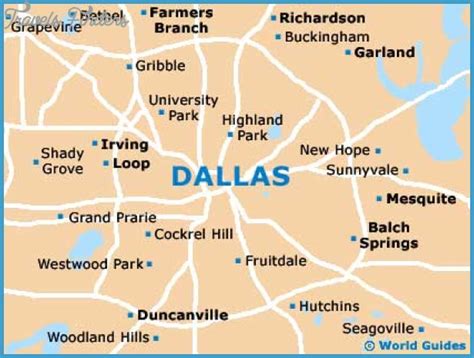 Dallas Map Tourist Attractions Travelsfinderscom