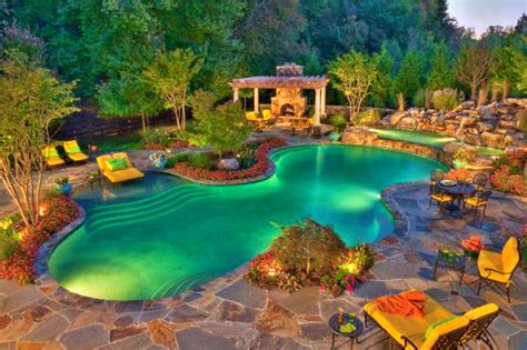 15 Beautiful Large Backyard Designs With Pool Backyard Landscaping Ideas