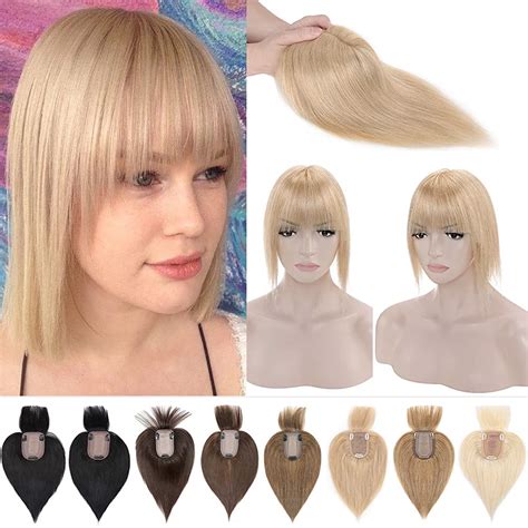Buy Sego 100 Remy Human Hair Toppers With Bangs For Women Silk Base