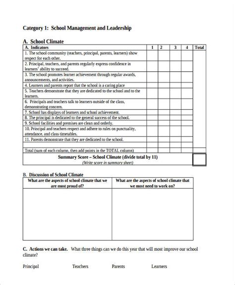 School Assessment Form Sample Assessment Template Kulturaupice