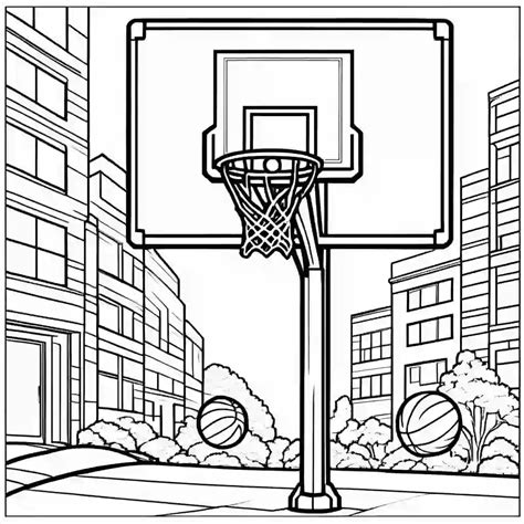 Basketball Hoops Printable Coloring Book Pages For Kids